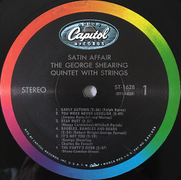 The George Shearing Quintet - Satin Affair (LP, Album, RP, Scr)