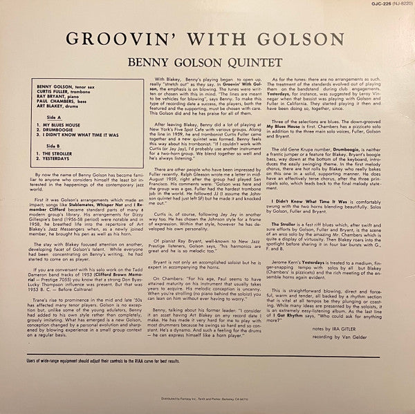Benny Golson - Groovin' With Golson (LP, Album, RE, Pur)