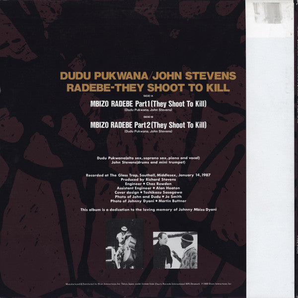 Dudu Pukwana - Radebe - They Shoot To Kill(LP, Album)