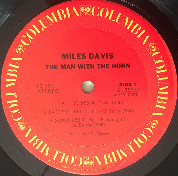 Miles Davis - The Man With The Horn (LP, Album, Ter)