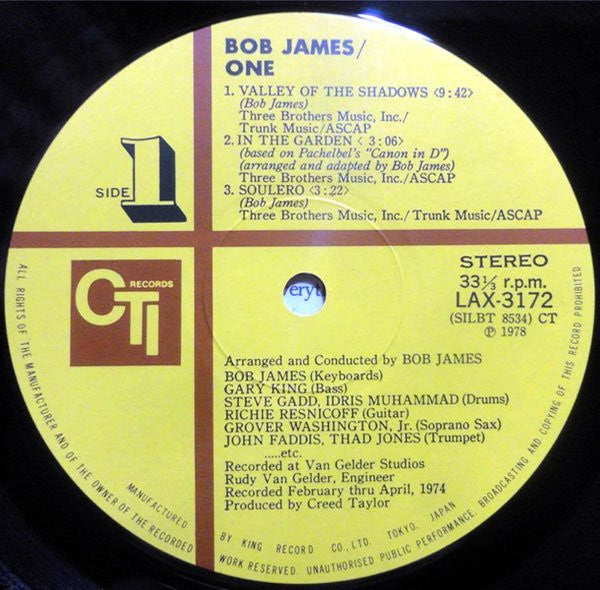 Bob James - One (LP, Album, Ltd, RE)