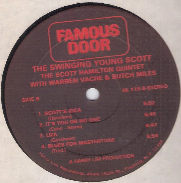 The Scott Hamilton Quintet - Swinging Young Scott(LP, Album)