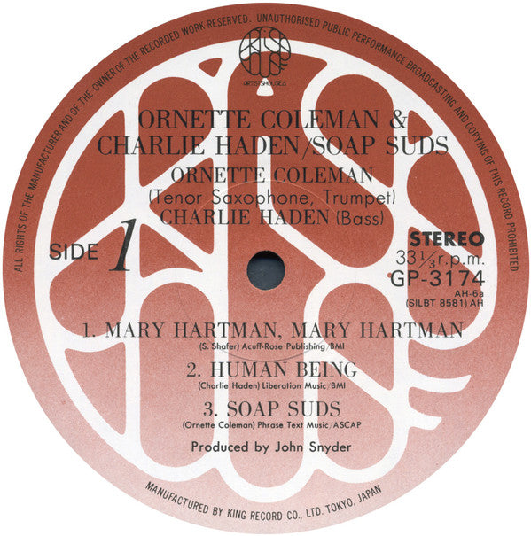 Ornette Coleman & Charlie Haden - Soap Suds (LP, Album, Gat)