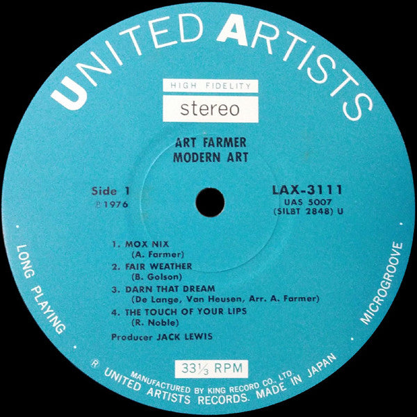 Art Farmer - Modern Art (LP, Album, Ltd, RE)