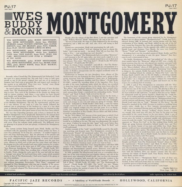 The Montgomery Brothers - The Montgomery Brothers(LP, Album, Mono, ...
