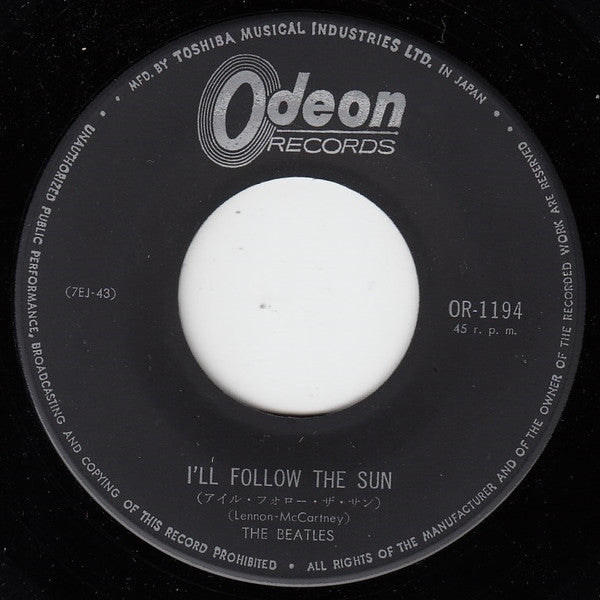 The Beatles - Kansas City / I'll Follow The Sun (7"", Single)