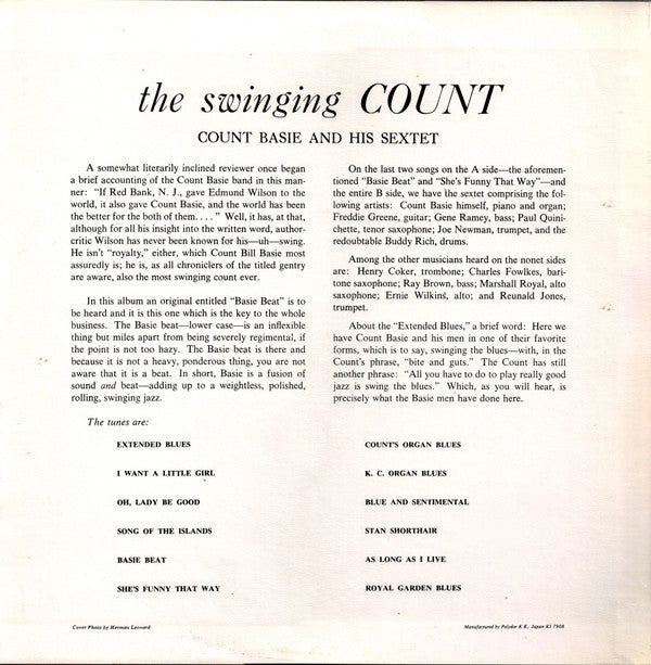 Count Basie Orchestra - The Swinging Count!(LP, Album, Mono, RE)