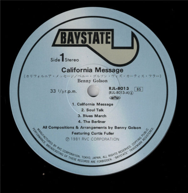 Benny Golson Featuring Curtis Fuller - California Message (LP, Album)