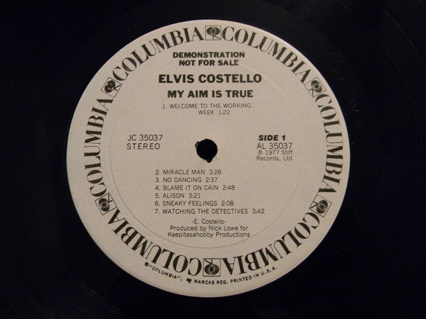 Elvis Costello - My Aim Is True (LP, Album, Promo)