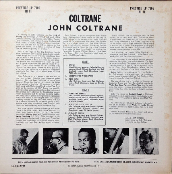 John Coltrane = ジョン・コルトレーン* - Coltrane = コルトレーン (LP, Album, Mono, RE)