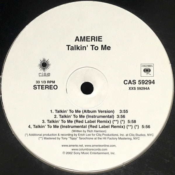 Amerie - Talkin' To Me (12"", Single)