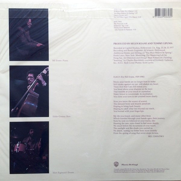 Bill Evans - You Must Believe In Spring (LP, Album, RE, 180)