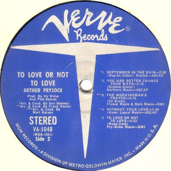 Arthur Prysock - To Love Or Not To Love (LP, Album)