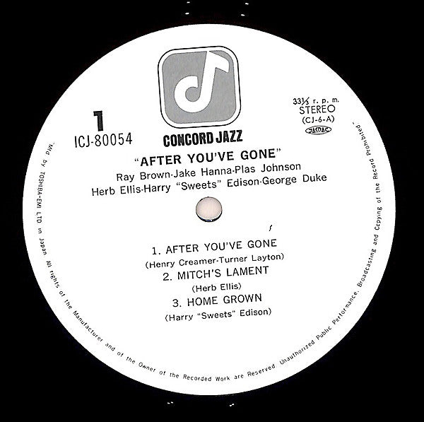 Herb Ellis - After You've Gone(LP, Album)