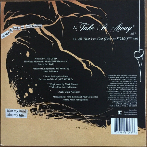 The Used - Take It Away (7"", Single, Ltd, Red)