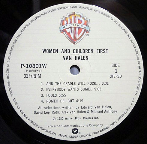 Van Halen - Women And Children First (LP, Album)