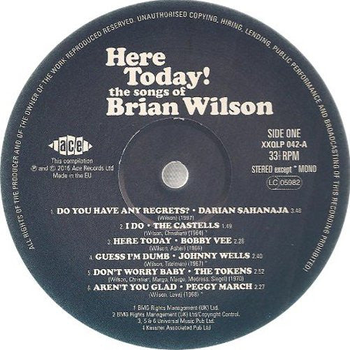 Various - Here Today! (The Songs of Brian Wilson) (LP, Comp, Whi)