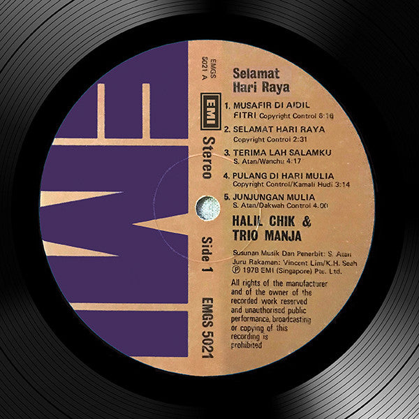 Halil Chik & Trio Manja - Selamat Hari Raya (LP, Album)