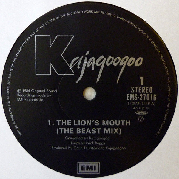 Kajagoogoo - The Lion's Mouth (The Beast Mix) (12"", Single)