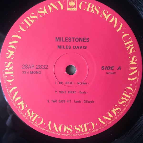 Miles Davis - Milestones (LP, Album, Mono, RE)