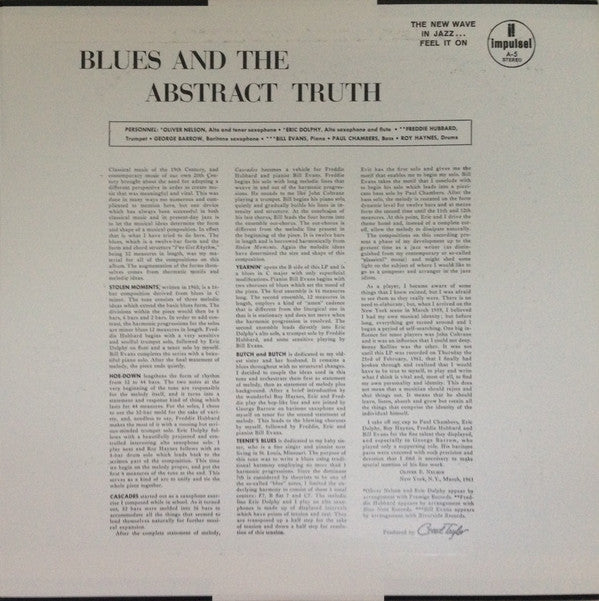 Oliver Nelson - The Blues And The Abstract Truth (LP, Album, RE)