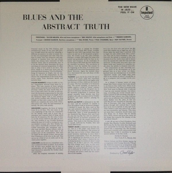 Bill Evans - The Blues And The Abstract Truth(LP, Album, RE)