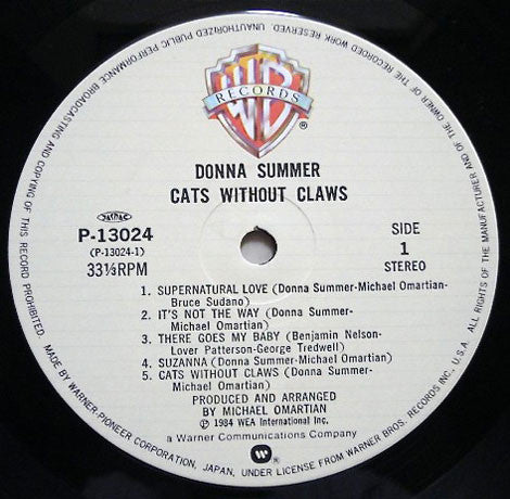 Donna Summer - Cats Without Claws (LP, Album)