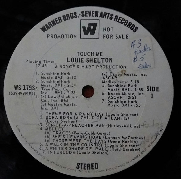 Louie Shelton - Touch Me (LP, Promo)