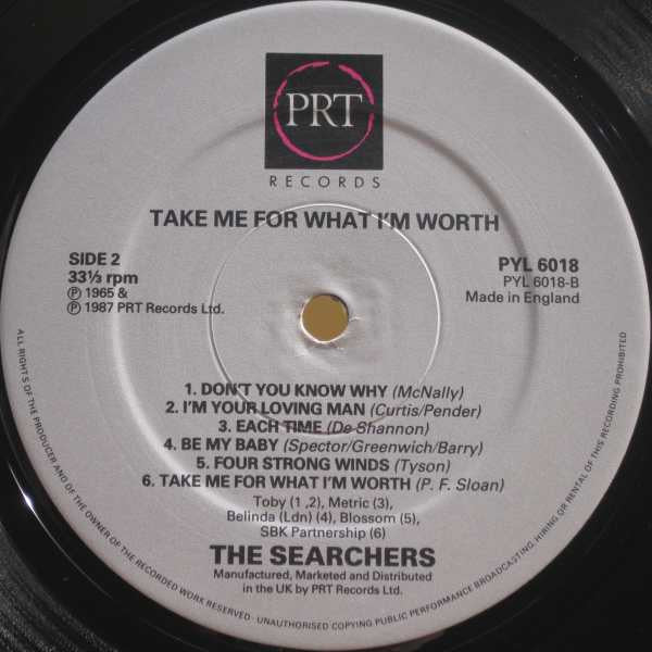 The Searchers - Take Me For What I'm Worth (LP, Album, RE)