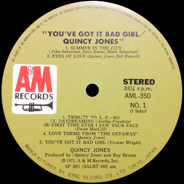 Quincy Jones - You've Got It Bad Girl (LP, Album)