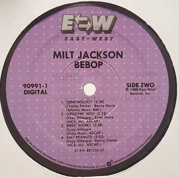 Milt Jackson - Bebop (LP, Album)