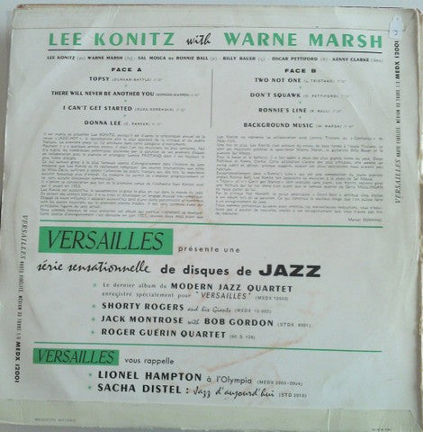 Lee Konitz With Warne Marsh - Lee Konitz With Warne Marsh (LP, Album)
