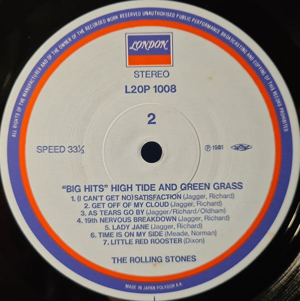 The Rolling Stones - Big Hits (High Tide And Green Grass) (LP, Comp)