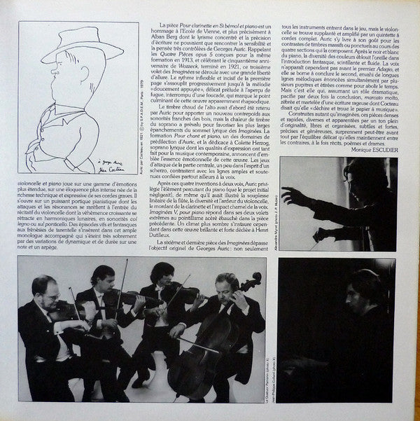 Georges Auric - Quatuor Parrenin - Imaginées (LP, Album, Quad, Gat)