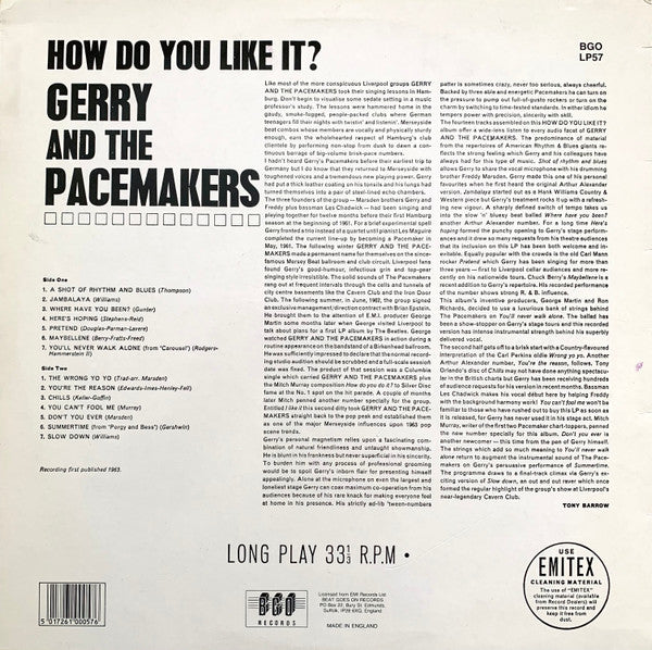 Gerry And The Pacemakers* - How Do You Like It? (LP, Album, Mono, RE)