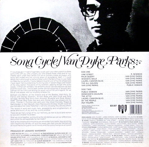 Van Dyke Parks - Song Cycle (LP, Album, RE)