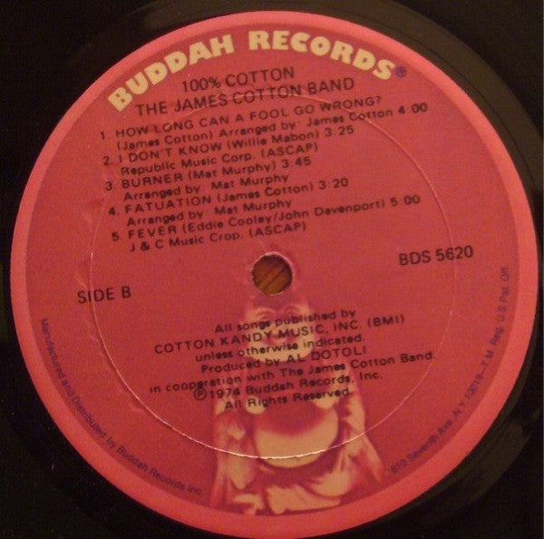 The James Cotton Band - 100% Cotton (LP, Album, Son)