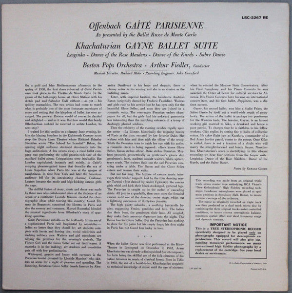 Jacques Offenbach - Gaîté Parisienne / Gayne Ballet Suite(LP, Album...