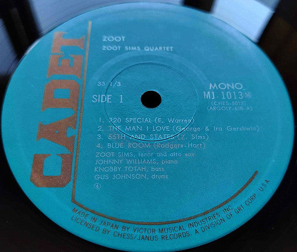 Zoot Sims Quartet - Zoot (LP, Album, Mono, RE)