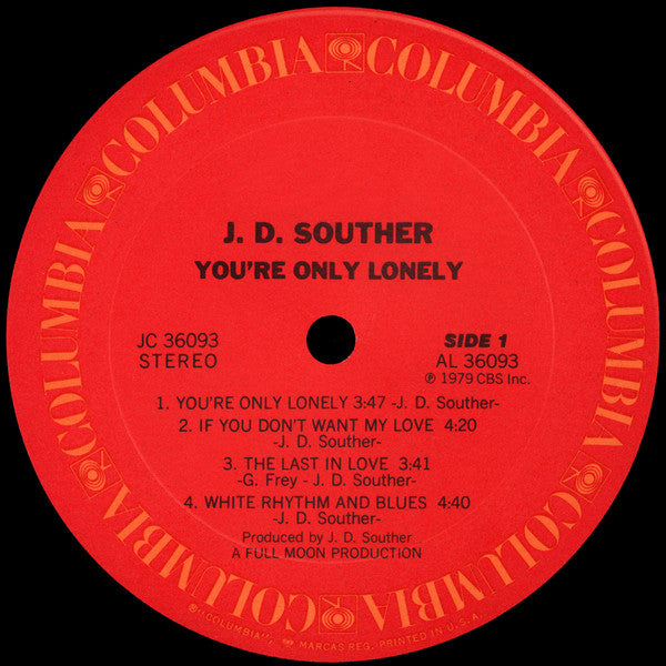 J.D. Souther* - You're Only Lonely (LP, Album, San)