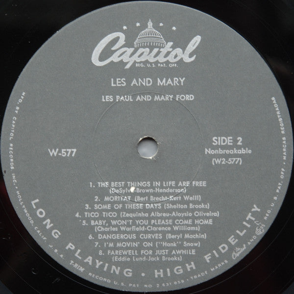Les Paul & Mary Ford - Les And Mary (LP, Album, RE, Scr)