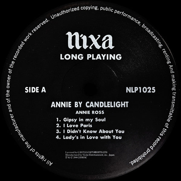 Annie Ross - Annie By Candlelight(10", RE)