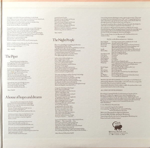 Pete Sinfield* - Still (LP, Album, Gat)