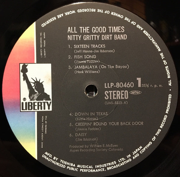 Nitty Gritty Dirt Band - All The Good Times (LP, Album, Gat)
