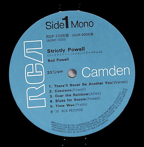 The Bud Powell Trio - Strictly Powell (LP, Album, Mono, RE)