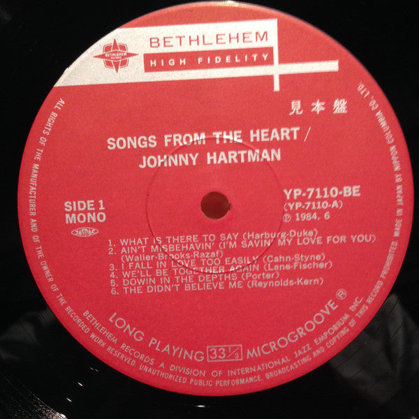 Johnny Hartman - Songs From The Heart (LP, Album, Mono, Promo)