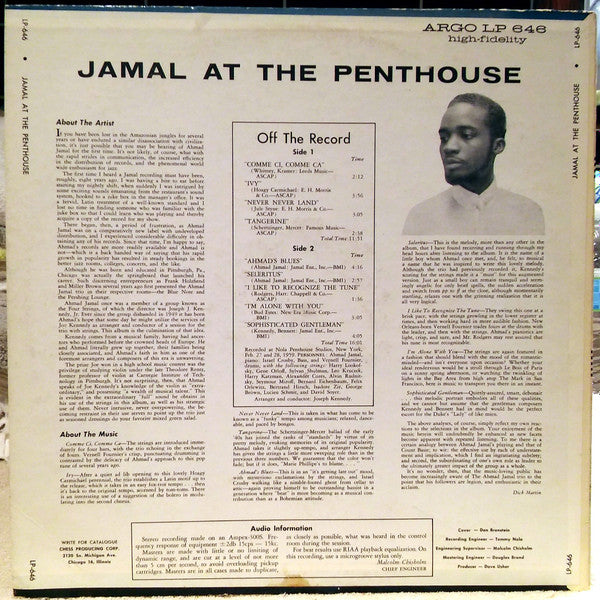 Ahmad Jamal - Jamal At The Penthouse (LP, Album, Mono)