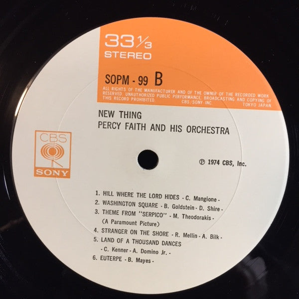 Percy Faith And His Orchestra* - New Thing (LP, Album, Gat)