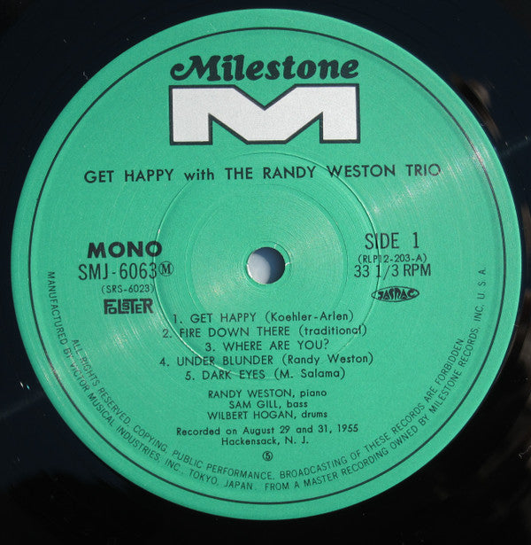 Randy Weston Trio - Get Happy With The Randy Weston Trio(LP, Album,...