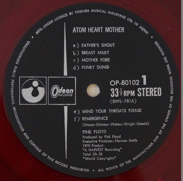 Pink Floyd - Atom Heart Mother (LP, Album, Red)